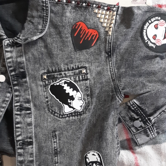 SOLD! Nosferatu pt.2! Horror movie lovers acid washed denim- CLAIMED! - Picture 9 of 16